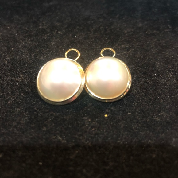 14K mabe pearl earrings